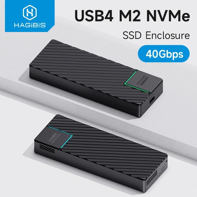 Hagibis USB 4.0 40Gbps M.2 NVMe SSD Ŭ Thunderbolt 4/3 USB 3.2/3.1/3.0 ASM2464  ϵ ̺ ̽ ȣȯ 